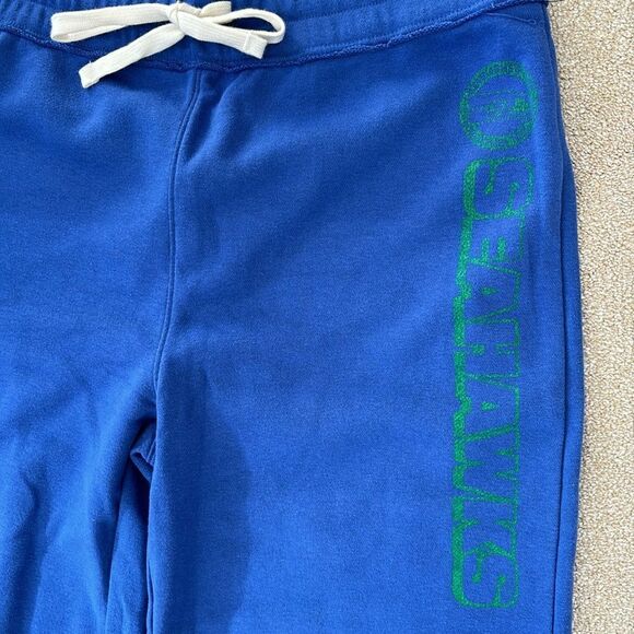 NWT Seattle Seahawks Junk Food Royal Cropped Sweatpants NFL Team Apparel Size L - Picture 7 of 13